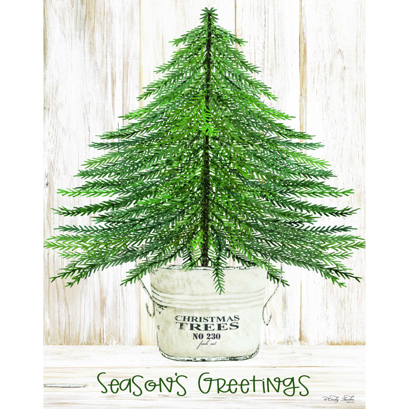 «Season's Greetings Tree» par Cindy Jacobs - impression sur toile tendue, H 16 po x l 12 po