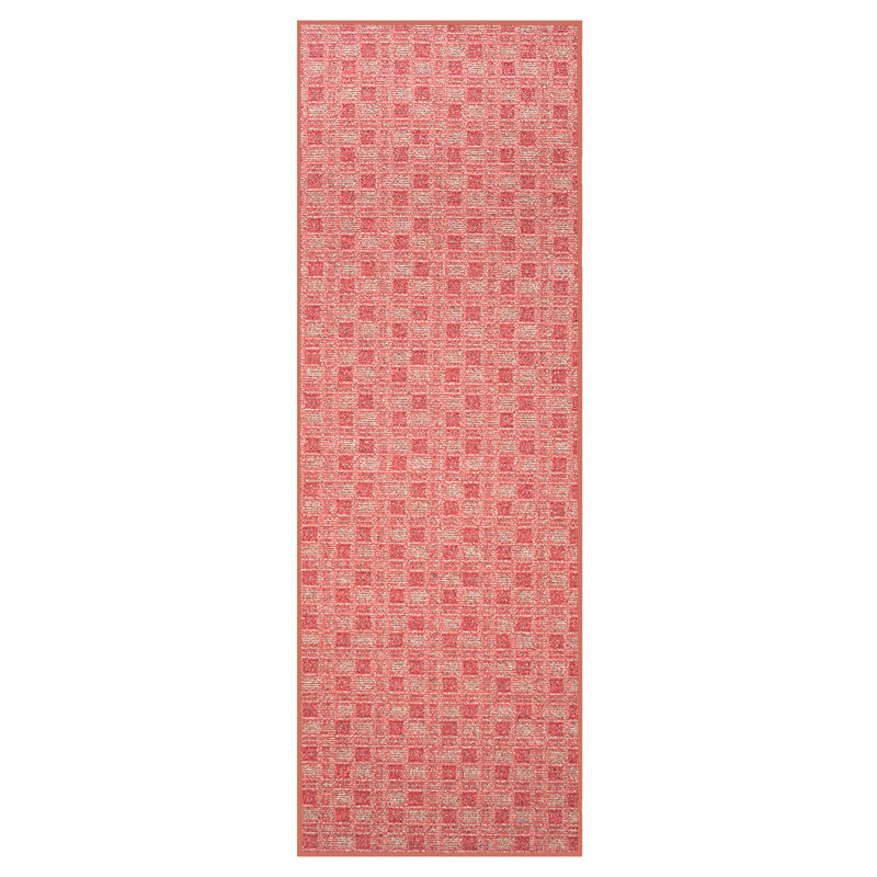Abstract Indoor/Outdoor Commercial Color Rug - Red, Runner 2' x 16'