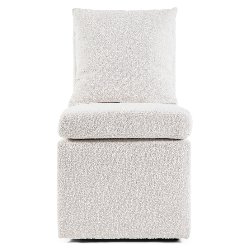 Chaise d'appoint à roulettes Wrentham Burney, Boucle blanc