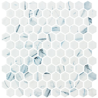 Carreau de mosaïque en verre 1 po x 1 po Eterna Hex