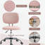 Fauteuil de bureau sans accoudoirs, fauteuil de bureau en tissu polaire Teddy, fauteuil de bureau avec hauteur réglable et roulettes pivotantes