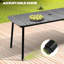 Table de salle à manger de patio ovale avec trou pour parasol et structure en aluminium-2088027971-2145314817