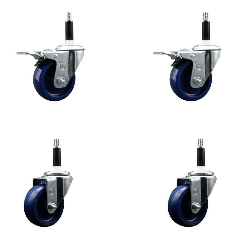 Ensemble de roulettes extensibles pivotantes 3,5 po 3,5 po SS 2 po