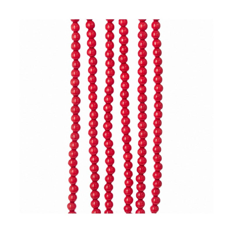 9-Foot Red Wooden Beaded Christmas Garland