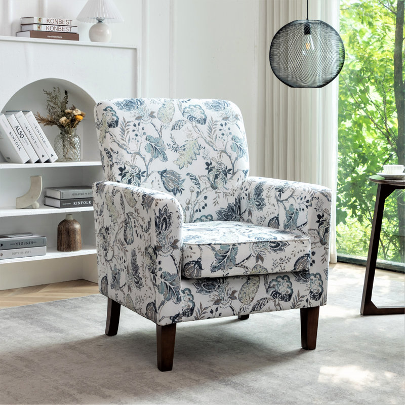 Fauteuil en mélange de polyester à motifs