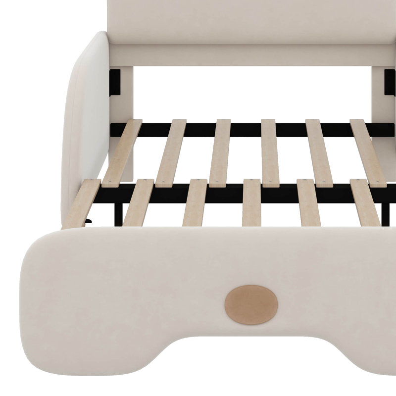Canapé-lit simple tapissier extensible de taille XL, tête de lit en forme d'ours