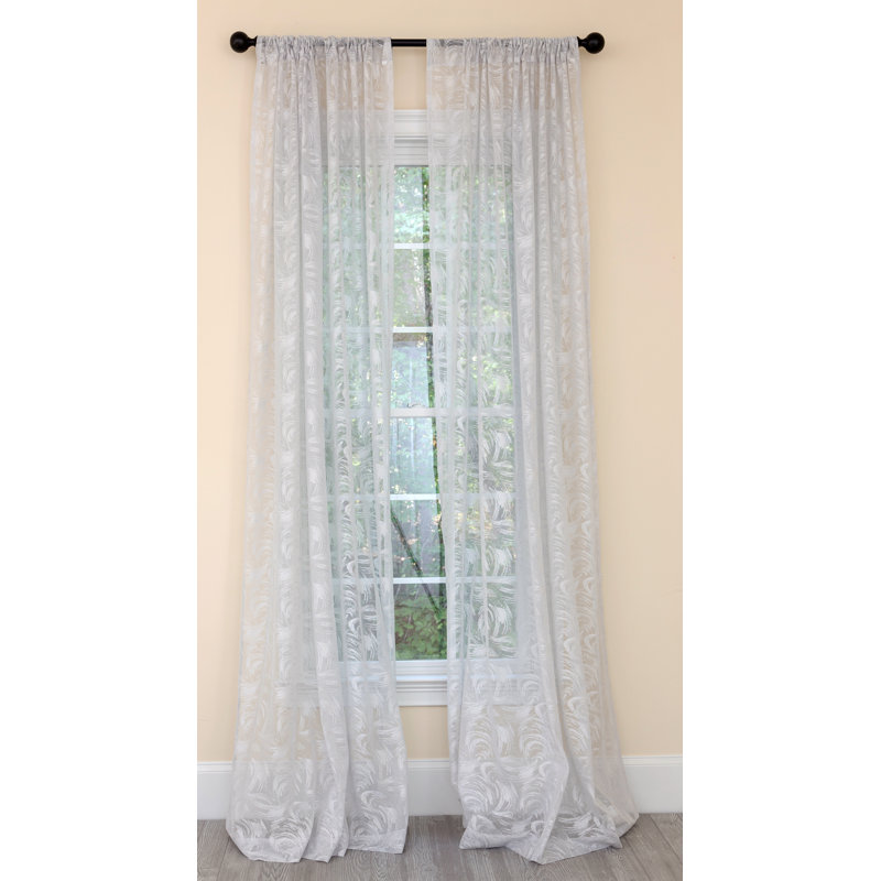 Paityn Sheer Curtain Single Panel, 54" W x 84" L, Gray