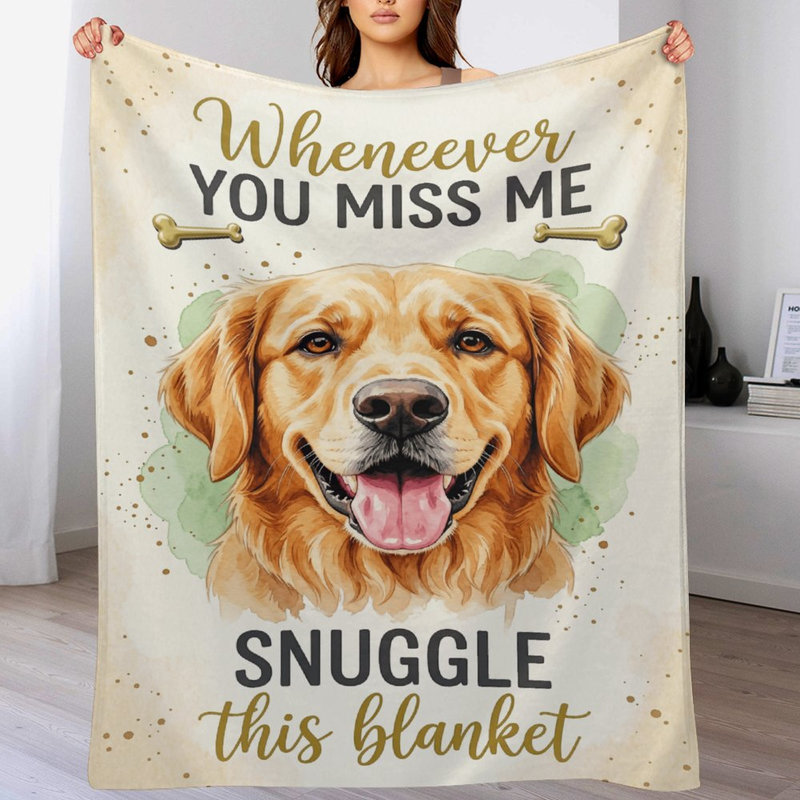 Jeté en flanelle Golden Retriever, 50 x 60 po