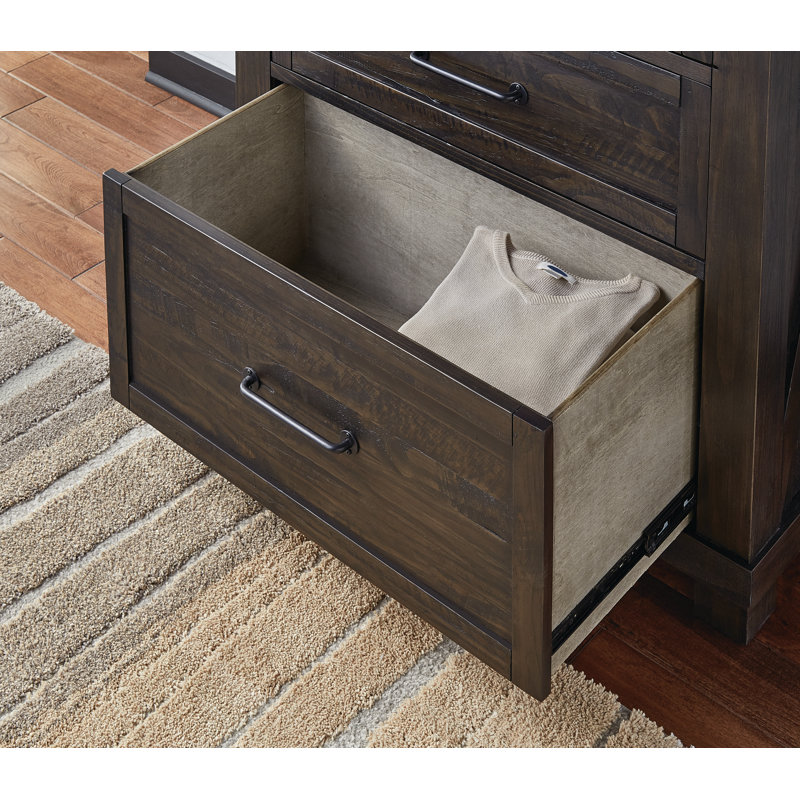 Carney 5-drawer 40-inch Solid Wood Chest, Charcoal
