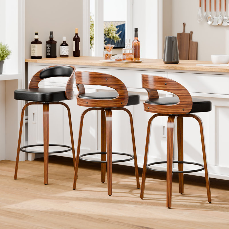 Tabourets de bar pivotants 29,2 po, Noir, 1