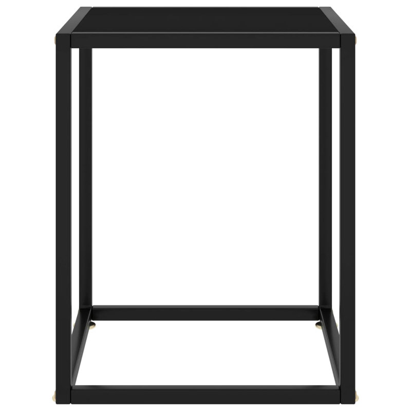 Filadelfio Glass Top Frame End Table, Black