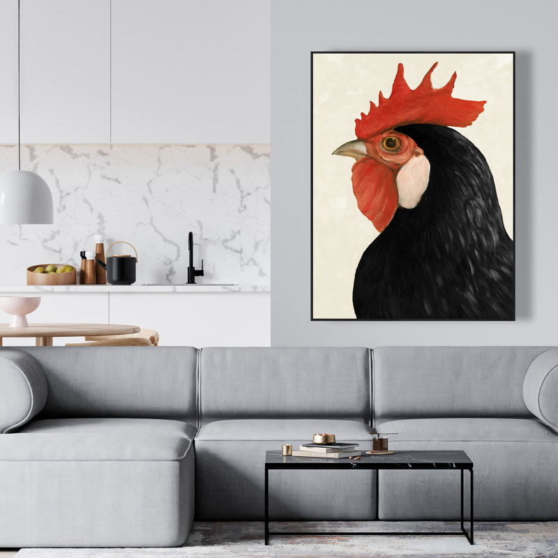 Magnifique toile de poule noire