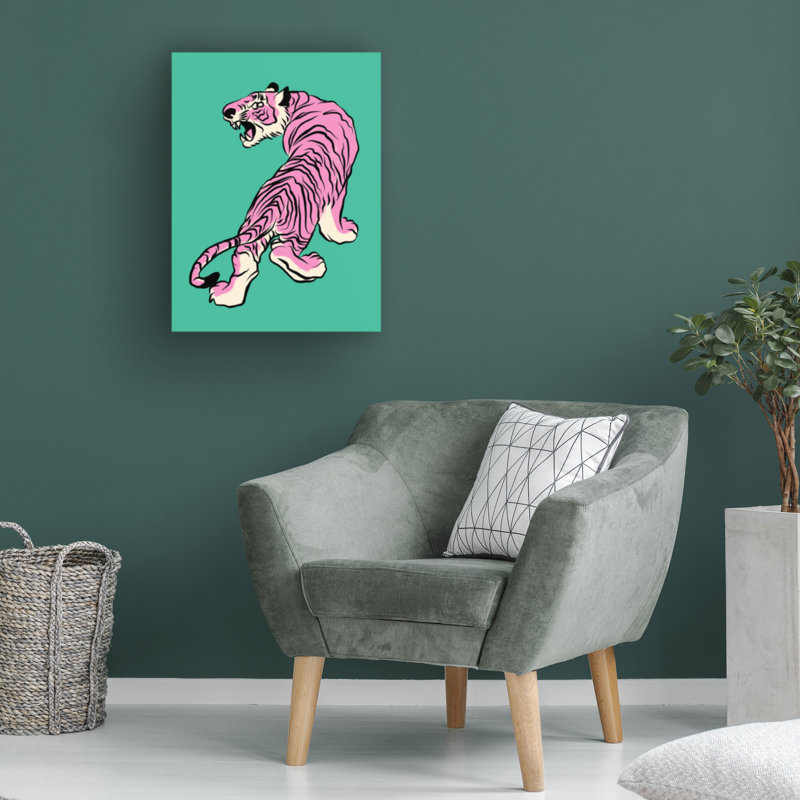 Art sur toile rose, petit doyen, bolologien, H 14 po x l 19 po