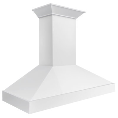 ZLINE 48 in. Wooden Wall Mount Range Hood in Smooth Bright White Finish