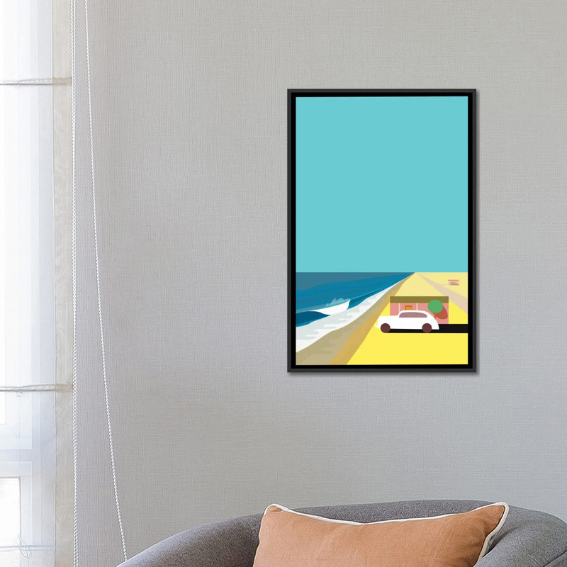 « mar de cortez », impression sur toile, H 26 po x l 18 po x P 1,5 po, Toile avec cadre noir, Pas de tapis