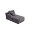 Chaise longue grise en peluche avec ressorts ensachés, aucun assemblage requis, design orienté vers la gauche pour le salon