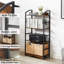 Multifunctional Rustic 4-Tier Bookshelf With Storage Baskets - Sturdy & Adjustable-1981010374-1981010371