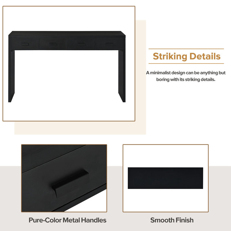 Modern Minimalist Console Table,Entryway table, Black