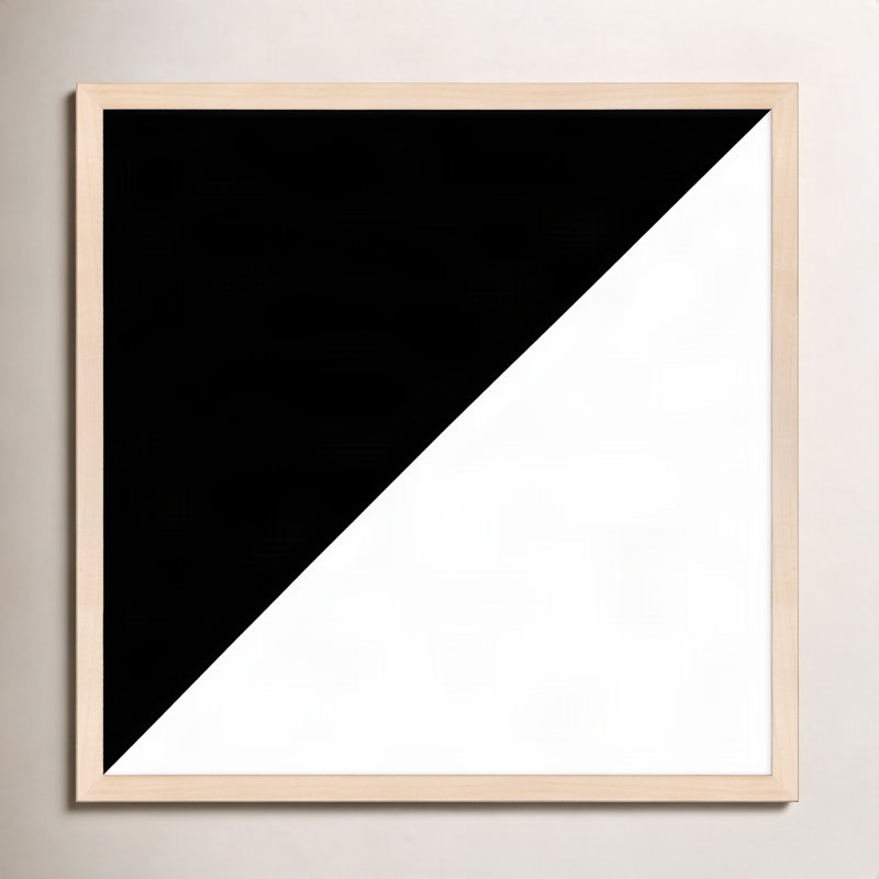 «Half By Allmodern Studio», art mural encadré, H 24 po x l 24 po, Cadre brun