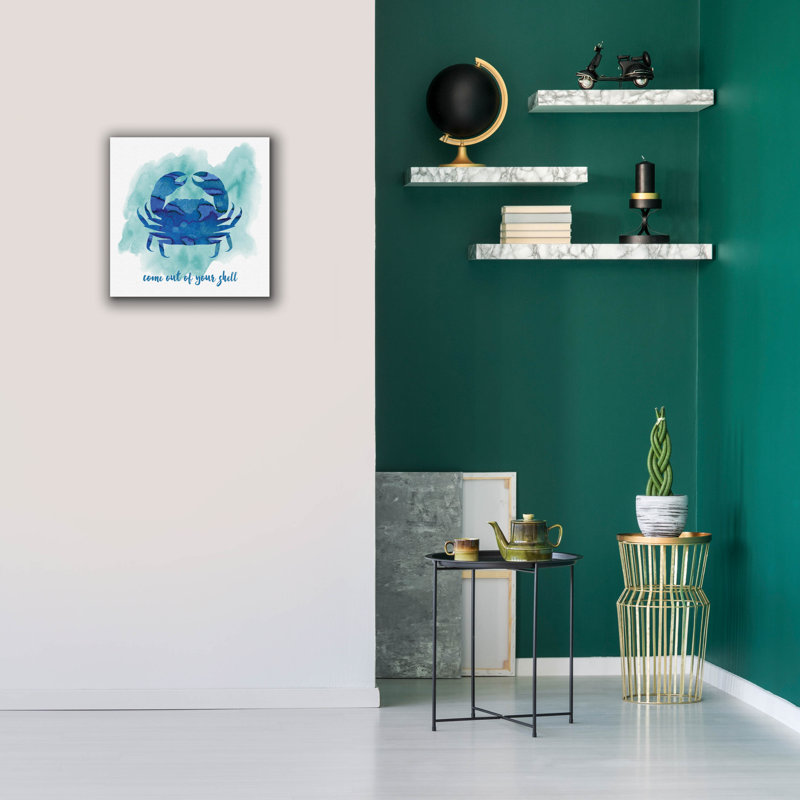  «Crab 3» par Erin Clark, art mural sur toile, 12 po x 12 po, H 18 po x l 18 po x P 0,75 po