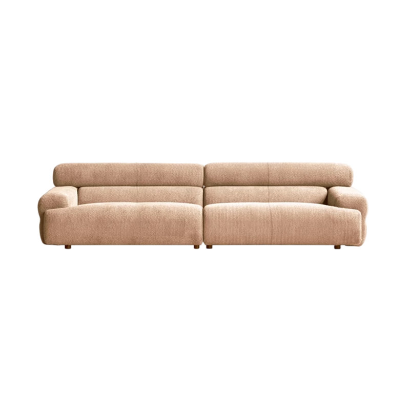 Canapé rétro en tissu simple, H 28,34 po x l 114,17 po x P 43,7 po, 4, Kaki