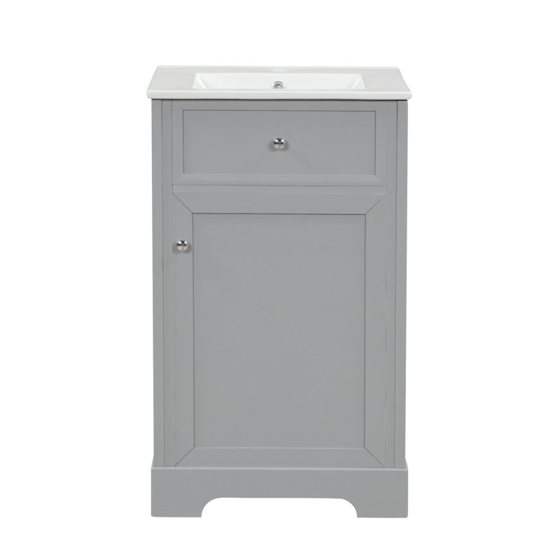 Meuble-lavabo de 20 po avec lavabo, Gris