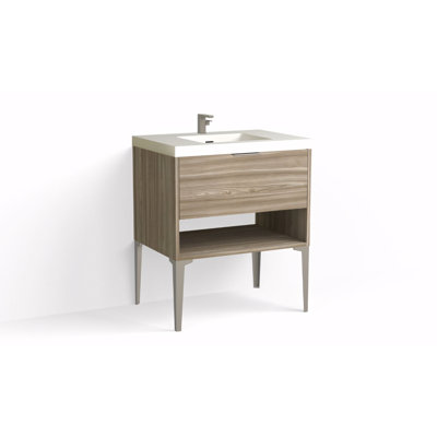 Modo 30" W Freestanding Single Bathroom Vanity with Dean Leg