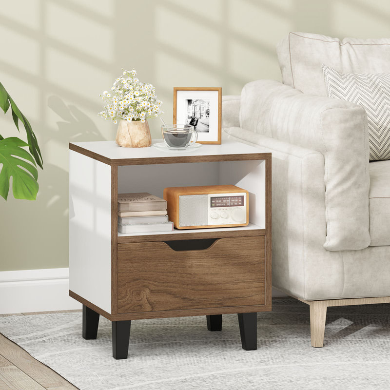 37cm W Manufactured Wood Bedside Table
