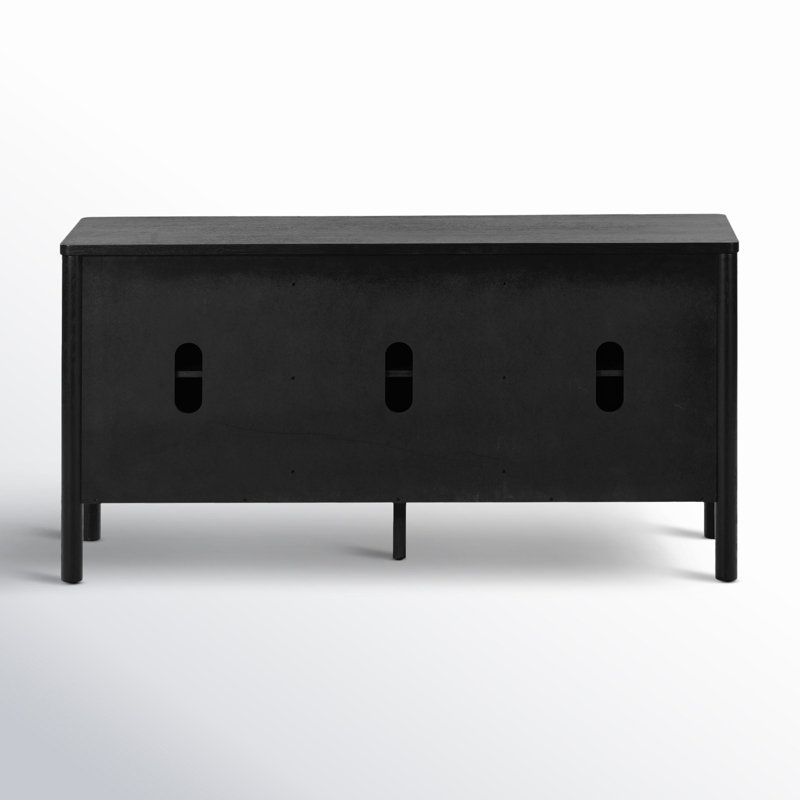 Kaplan Wood 3-Door Sideboard, Black