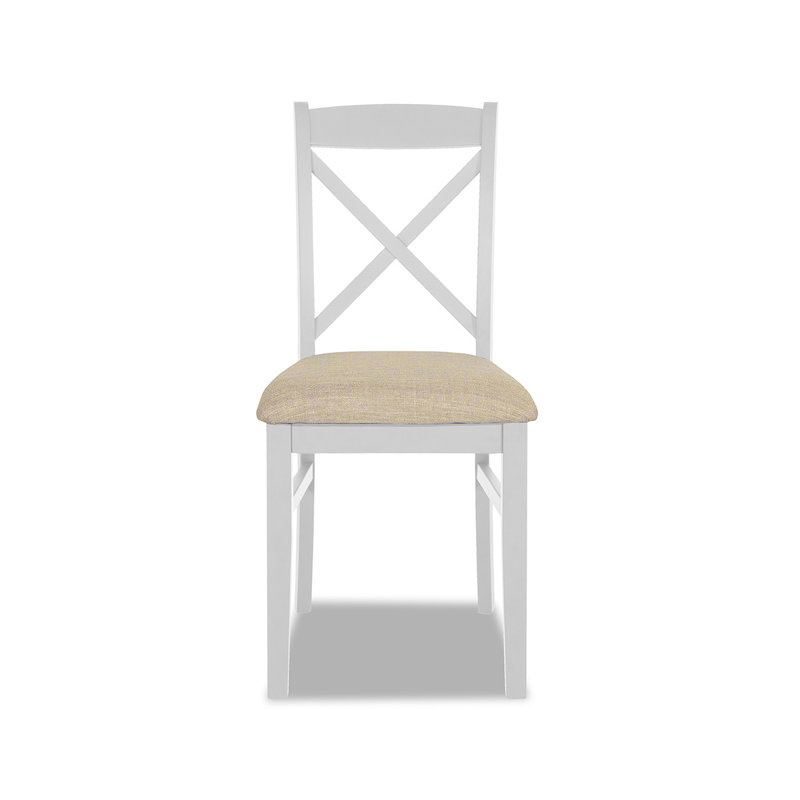 Bayou 50cm H Upholstered Cross Back Side Chair, White