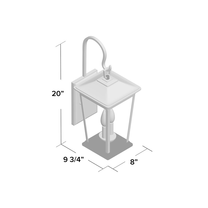 Bromley 2-Light Outdoor Wall Lantern, 20" H x 8" W x 9.8" D