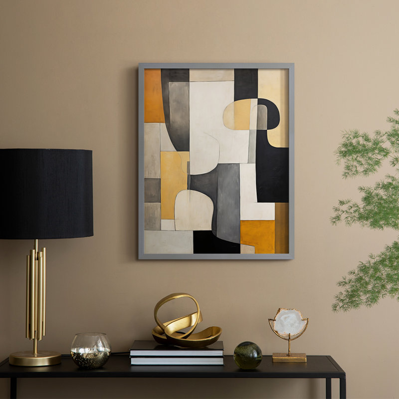 ABSTRACT Series CDXCVI, reproduction encadrée - bois massif, H 30 po x l 24 po, Gris