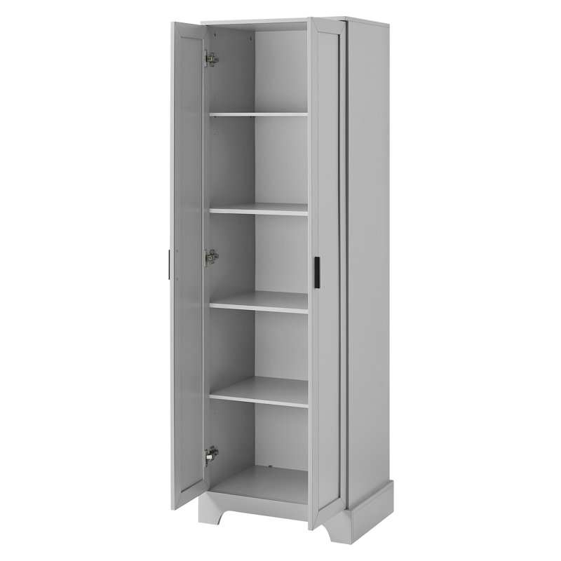 Armoire de rangement 71 po H avec tablette réglable et système de rangement multiple, Gris