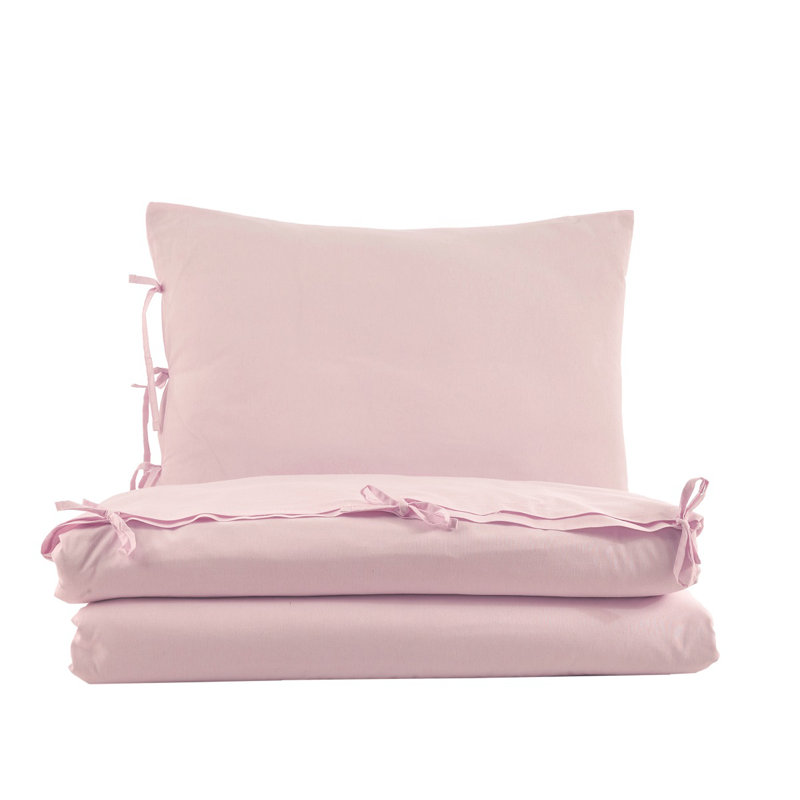 Solid Cream  Color Pollycotton104' X90' Duvet Cover Set With Two Shams, Solmon, King Duvet Cover + 2 King Shams