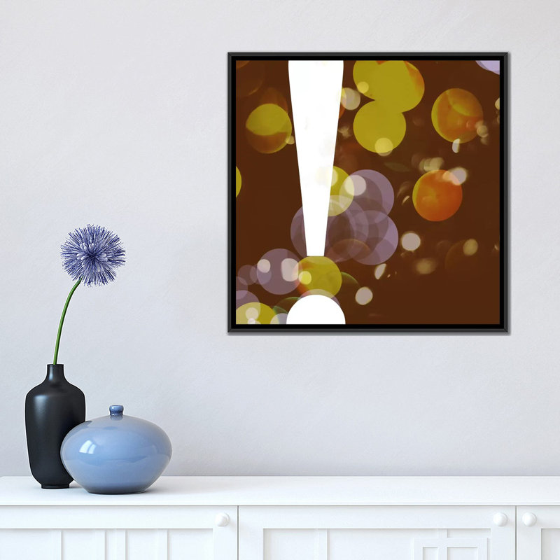 «The Type Exclamation-Pearl», impression sur toile, Toile encadrée noire, H 18 po x l 18 po x P 1,5 po, Pas de tapis