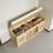 47.2" Entry Bench With Lift-Up Storage Seat & Adjustable Rattan Shoe Rack-1896435795