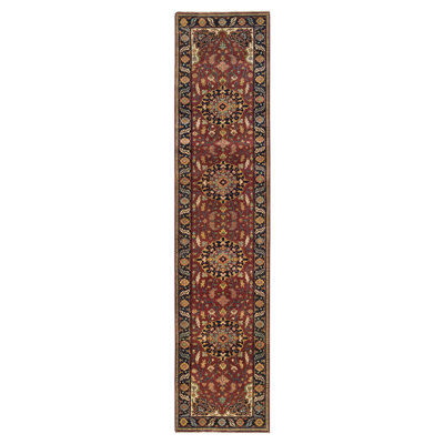 Tapis de couloir rouge en laine 2 pi 7 po x 12 pi Tevante One-of-a-Kind