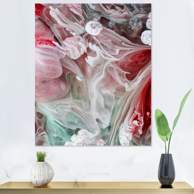 Art liquide sur fond rouge et vert II - art moderne sur toile