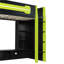 Lit mezzanine simple en bois avec bureau, tablettes multiples et lumière RVB, vert-955846417