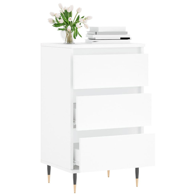 Maleesa Sideboard 40x35x70 cm Engineered Wood, White