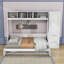 Lit escamotable en bois avec tablettes et tiroirs Nodine-1434812082-1434812081