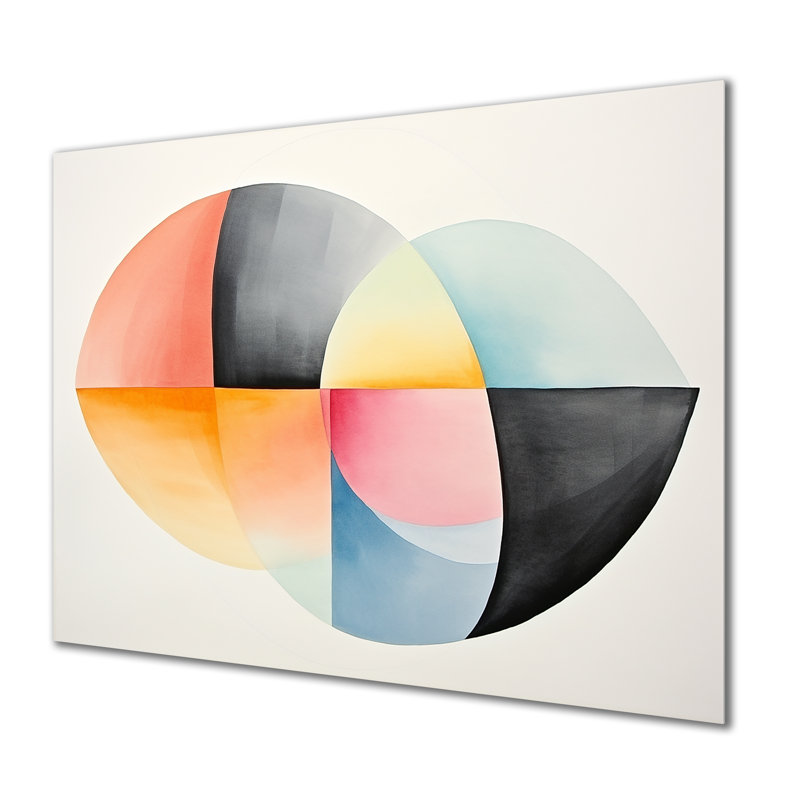 Geometric Soft Colors Patterns II - Geometric Metal Wall Art MT137584, 30" H x 40" W x 1.5" D