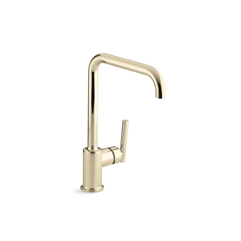 Purist Single-Hole Kitchen Sink Faucet with 8" Spout, Vibrant French Gold