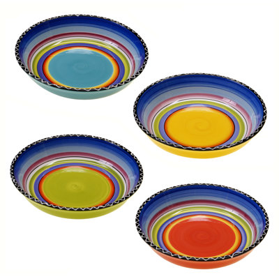 Certified International Tequila Sunrise Soup/pasta Bowl In Blue;green