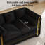 Causeuse moderne de 62 po avec accoudoirs à garniture dorée double couche-1382206956-1382100809