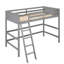 Lit mezzanine en bois massif avec lit simple, gris - Design élégant et moderne-421229009