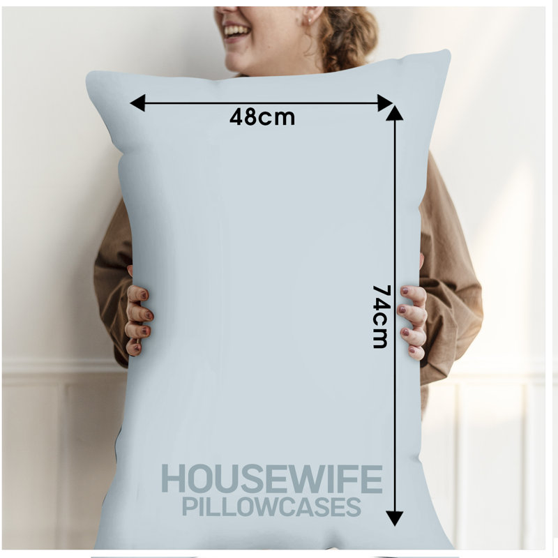 Premium Housewife Pillowcases Solid Colour Polycotton Material 50x75cm Size Easy Care Machine Washable Bedding, Sky Blue