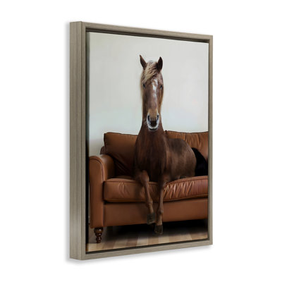 Brown Horse on  Framed Floater Canvas Wall Art, design by Lettered and Lined