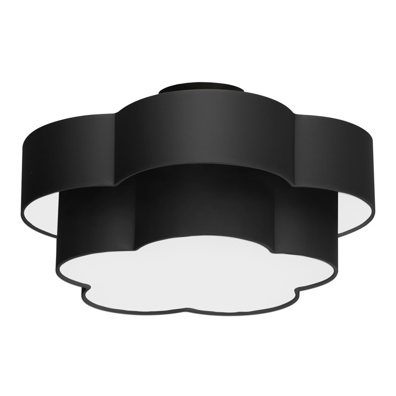 Plafonnier encastré 3 lumières Ialiyah, Noir mat, Noir