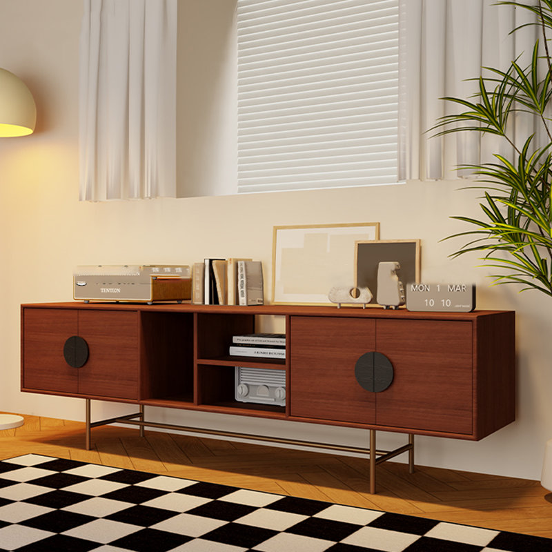 Meuble télé en bois Home Simplicity, H 19,68 po x L 70,86 po x l 15,75 po, Brun-roux